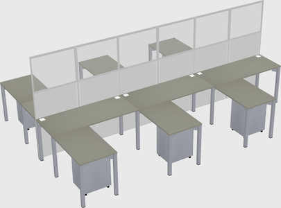 Shared l-shape cubicle