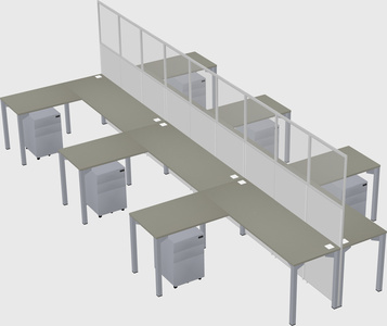 Shared l-shape cubicle
