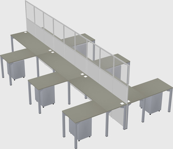 Shared l-shape cubicle