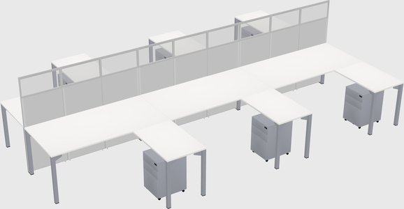 Shared l-shape cubicle
