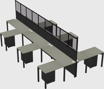 Shared l-shape cubicle
