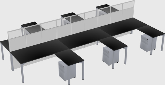 Shared l-shape cubicle