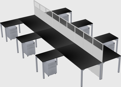 Shared l-shape cubicle