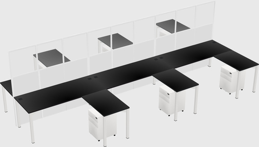 Shared l-shape cubicle