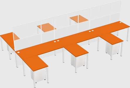 Shared l-shape cubicle