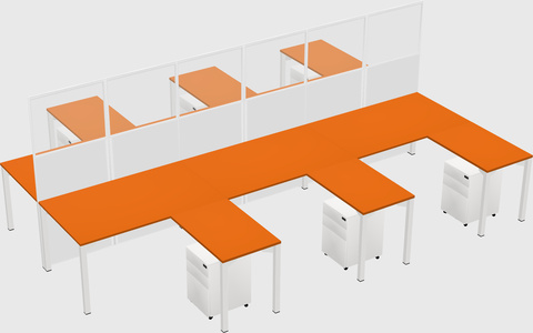 Shared l-shape cubicle