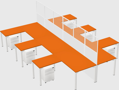 Shared l-shape cubicle
