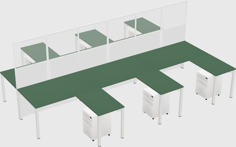 Shared l-shape cubicle