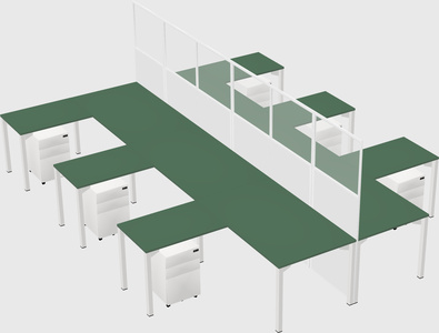 Shared l-shape cubicle