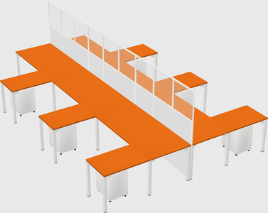 Shared l-shape cubicle