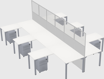 Shared l-shape cubicle