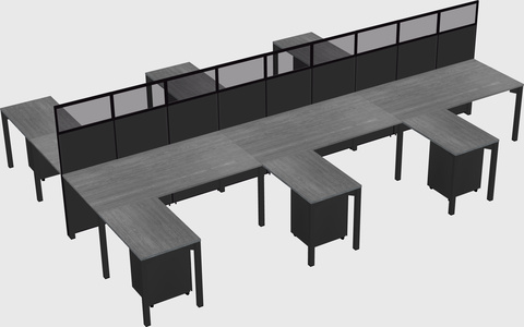 Shared l-shape cubicle