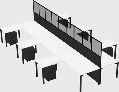 Shared l-shape cubicle