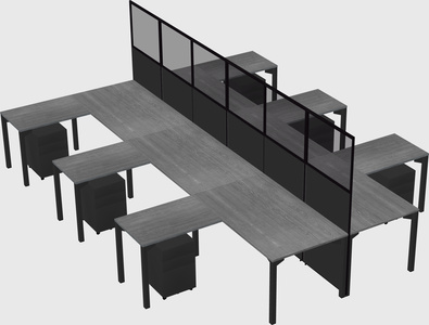 Shared l-shape cubicle