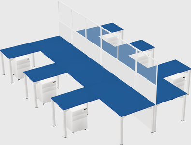 Shared l-shape cubicle