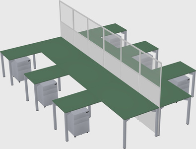 Shared l-shape cubicle