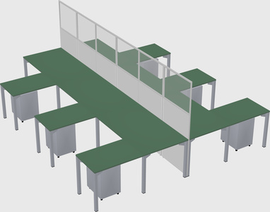 Shared l-shape cubicle