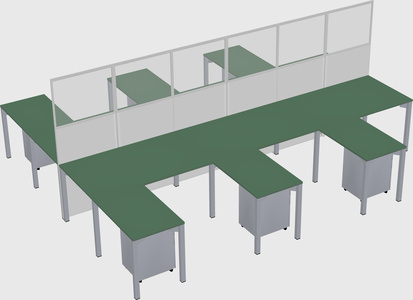 Shared l-shape cubicle