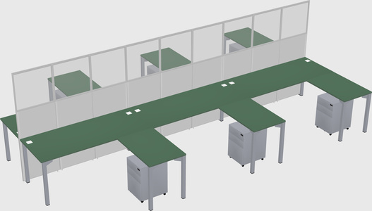 Shared l-shape cubicle