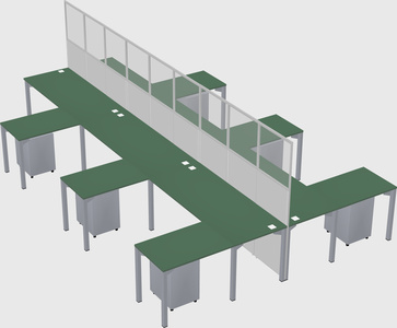 Shared l-shape cubicle