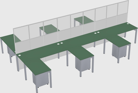 Shared l-shape cubicle
