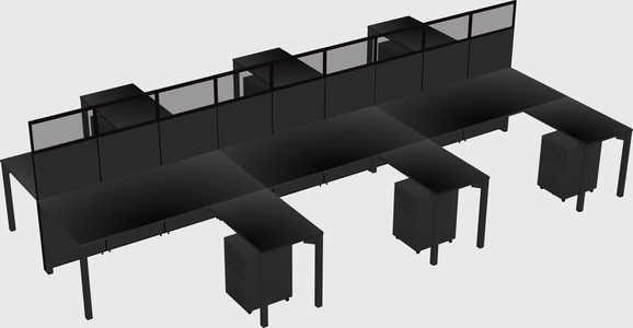 Shared l-shape cubicle