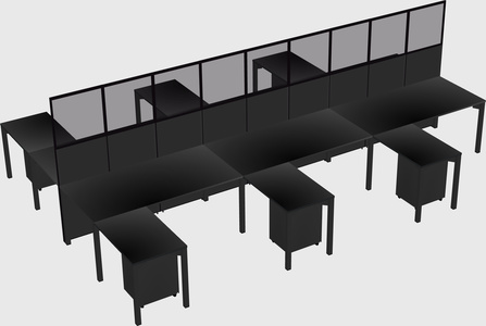 Shared l-shape cubicle