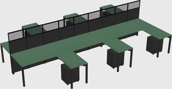 Shared l-shape cubicle