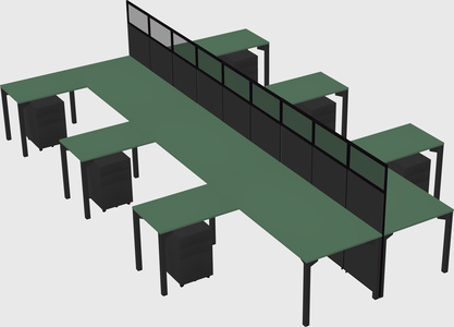 Shared l-shape cubicle