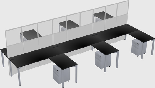 Shared l-shape cubicle