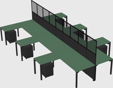 Shared l-shape cubicle