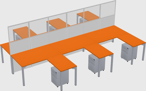 Shared l-shape cubicle