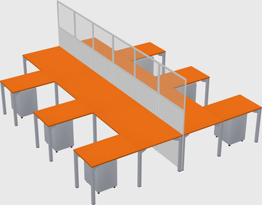 Shared l-shape cubicle