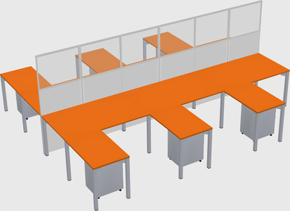 Shared l-shape cubicle