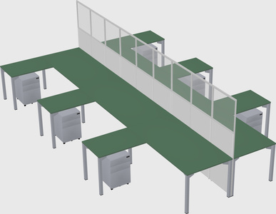 Shared l-shape cubicle