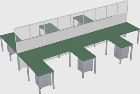 Shared l-shape cubicle