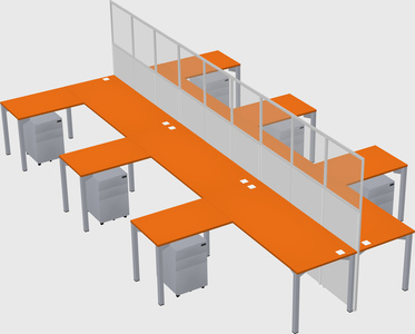 Shared l-shape cubicle