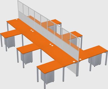 Shared l-shape cubicle