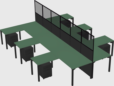 Shared l-shape cubicle