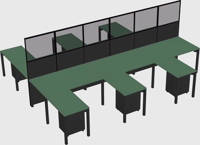 Shared l-shape cubicle