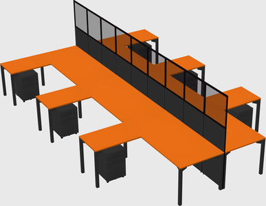 Shared l-shape cubicle
