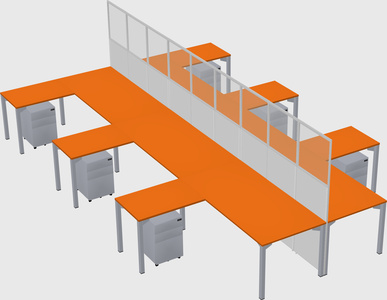 Shared l-shape cubicle