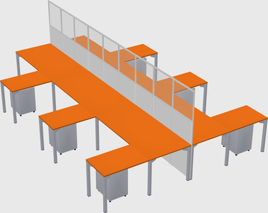 Shared l-shape cubicle