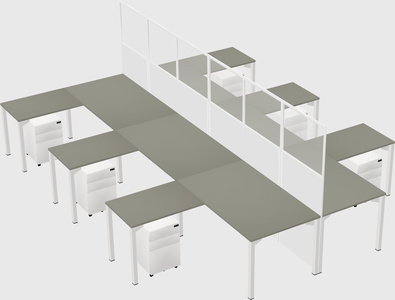 Shared l-shape cubicle