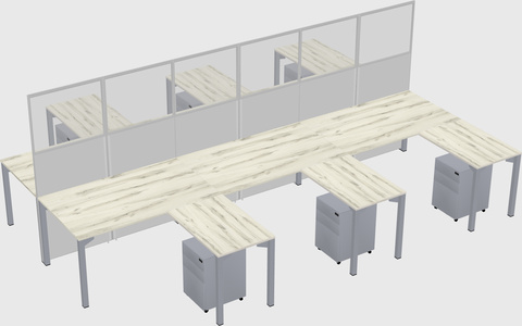 Shared l-shape cubicle