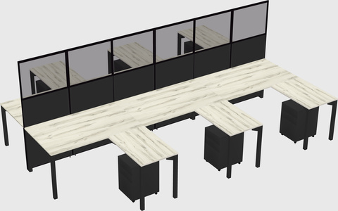 Shared l-shape cubicle