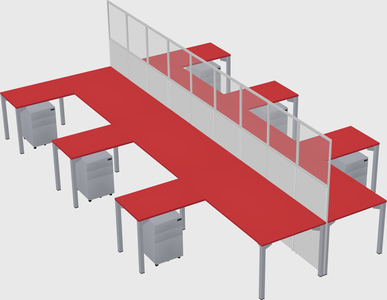 Shared l-shape cubicle