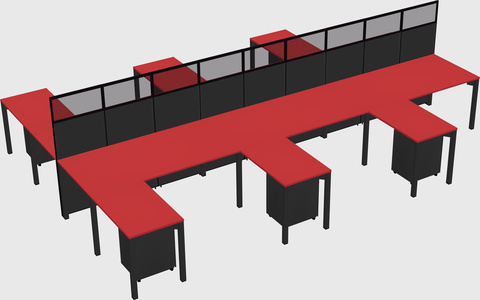 Shared l-shape cubicle