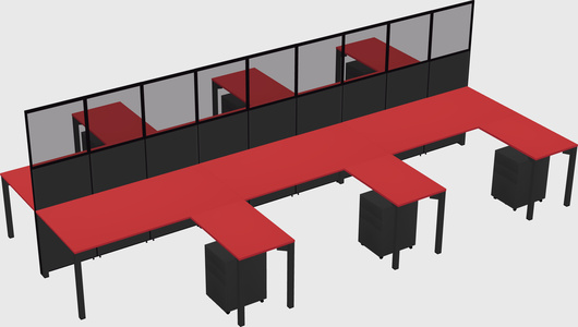 Shared l-shape cubicle