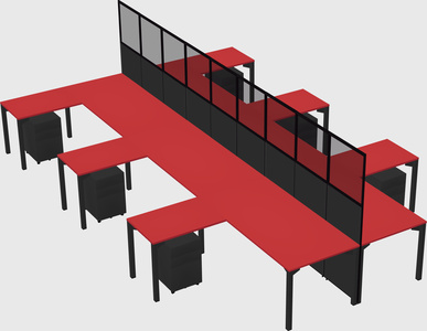 Shared l-shape cubicle